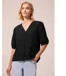 STREET ONE STUDIO Blusenshirt mit V-Ausschnitt schwarz 34 EU