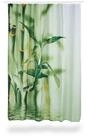 relaxdays Duschvorhang Bambus in Gr&uuml;n Breite 180 cm (13-tlg)