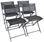 VCM Gartenstuhl 4er Set Balkonstuhl Sumila H. 79 x B. 45 x T. 46cm (4 St),...