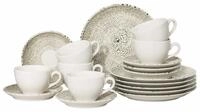Rosenthal Geschirr-Set Sandora Lightbeige Kombi-Set 18tlg, Porzellan
