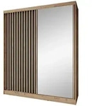 Beautysofa Kleiderschrank Donatello mit Spiegel und Lamellen (mit oder ohne