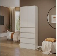 Vicco Kleiderschrank Claus, Wei&szlig;, 74 x 191.5 cm mit 4 Schubladen (1-St)