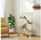 PawHut Kleintierk&auml;fig Nagerk&auml;fig Frettchenk&auml;fig mit 3 Rampen, ausziehbarem