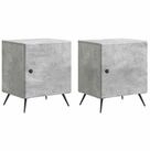 vidaXL Nachttisch 43 x 34,5 x 50 cm Nachttisch 2er Set Nachtschrank Betongrau