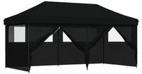 vidaXL Partyzelt Party-Zelt Schwarz 292 x 580 x 315 cm Oxford-Stoff