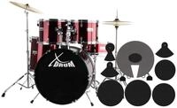 XDrum Schlagzeug Semi 22" Standard,Komplettes Drumset, inkl. Hocker, Drumsticks...