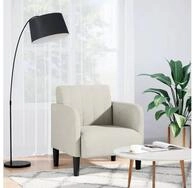 vidaXL Sessel, Sessel mit Armlehnen Creme 54 cm Samt