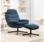 HOMCOM Relaxsessel Relaxsessel mit Hocker Sessel mit Chenille-Optik Drehbar...
