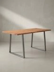 KADIMA DESIGN Esstisch Massivholz Tisch mit Baumkante, Industrial, Akazie Braun,