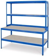 BRB-Lagertechnik Werkbank Packtisch/Werkbank mit Aufbau, HxBxT 1800 x 1800 x...