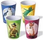 AWAVE&reg; Becher 4tlg.-Set mit Eichstrich, Stapelbar, Mehrweg, Sp&uuml;lmaschinengeeignet,