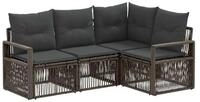 vidaXL Gartenlounge-Set Gartensofa-set 4 stk. Grau Poly-Rattan, (4-tlg)