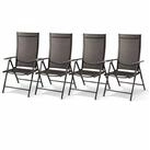 Mojawo Armlehnstuhl 4 Stk. Garten Klappstuhl Aluminium - Textilen Anthrazit /