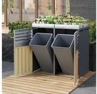 STILVORA M&uuml;lleimer mit Lamellen M&uuml;lltonnenbox mit trash storage compartments