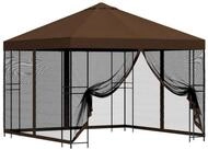 vidaXL Pavillon 3 x 3 m Garten Pavillon mit Seitenw&auml;nden 3x3 m Braun
