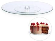 relaxdays Tortenplatte 10 x Drehbare Tortenplatte Glas, Glas, (10-tlg)