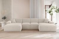 Fun M&ouml;bel Wohnlandschaft Sofa U-Form CELES PREMIUM XS in Stoff Sven (342 cm),