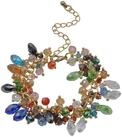 Steuer Armband goldfarben mit bunten Glassteinen