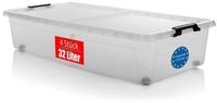 BigDean Unterbettkommode Aufbewahrungsbox 32 L luftdicht & mit Rollen Made in...
