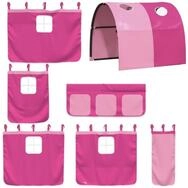 vidaXL Bett Vorh&auml;nge f&uuml;r Hochbett mit Tunnel Rosa Polyester
