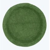 Homescapes Badematte Runde Battematte flaschengr&uuml;n 80 cm aus 100% Baumwolle,...