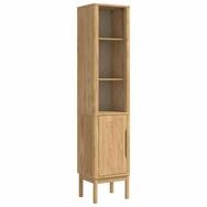 vidaXL Badezimmer-Set Bad hoher Schrank FLORO Wachsbraun 35 x 30 x 160 cm,...