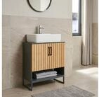 en.casa Waschbeckenunterschrank &raquo;Svanes&laquo; 70x60x30 cm 2 Innenf&auml;cher 1 offenes...