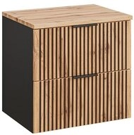 Lomadox Waschtisch XANTEN-56, anthrazit, Wotaneiche Nb., schwarze Rillen,
