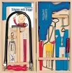 Pebaro Kinder-Werkzeug-Set Laubs&auml;ge-Set im Klapp-Kasten mit elektrischer