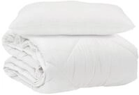 vidaXL Bett Bettdecke mit Kissen 2 Stk. Wei&szlig; Mikrofaser (2-tlg)