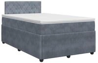 vidaXL Bett Boxspringbett mit Matratze Dunkelgrau 120 x 200 cm Samt (1-tlg)