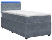 vidaXL Bett Boxspringbett mit Matratze Dunkelgrau 80 x 200 cm Samt (1-tlg)