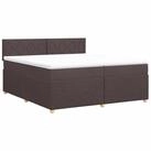 vidaXL Bett Boxspringbett mit Matratze Dunkelbraun 200 x 200 cm Stoff (1-tlg)...