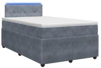 vidaXL Bett Boxspringbett mit Matratze Dunkelgrau 120 x 190 cm Samt (1-tlg)