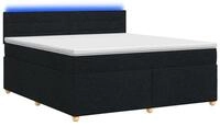 vidaXL Bett Boxspringbett mit Matratze Schwarz 160 x 200 cm Stoff (1-tlg)