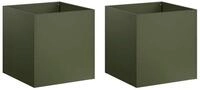 vidaXL Blumentopf Garten-Pflanzgef&auml;&szlig; 2 stk. Olivgr&uuml;n 45 x 45 x 45 cm (2 St)
