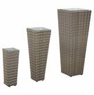 vidaXL Blumentopf Set f&uuml;r Outdoor 3 stk. Grau 30 x 30 x 80 cm Metall (3 St)