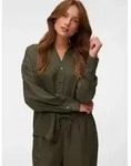 Vero Moda Langarmbluse VMMELANEY QUEENY LS SHIRT WVN NOOS Kunstfaser, loose fit