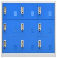 vidaXL Mehrzweckschrank Schlie&szlig;fachschrank Hellgrau und Blau 90x45x92,5 cm...