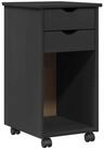 vidaXL Schranksystem Rollschrank 34 x 39 x 65,5 cm Massives Kiefernholz Grau...
