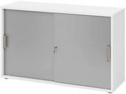 b&uuml;m&ouml; Aktenschrank office Schiebet&uuml;renschrank Dekor: Wei&szlig;/Silber - Griffe:
