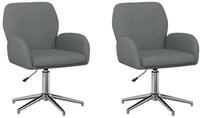 vidaXL B&uuml;rostuhl B&uuml;rost&uuml;hle 2 Stk. 54 x 58 x 90 cm Dunkelgrau Stoff (2 St)