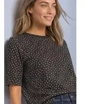 STREET ONE Kurzarmshirt Sommershirt / gepunktet / Rundhals braun 34 EU
