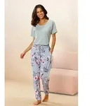 Vivance Dreams by Lascana Pyjama (Set, 2 tlg) mit Blumendruck grau 32/34