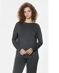 Mey Pyjamaoberteil Mey Damen Langarm-Shirt Serie Pure Chic Uni (1-tlg) grau L...