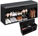 tectake Schuhschrank Schuhbank Natalya mit Sitzpolster f&uuml;r 9 Paar Schuhe,