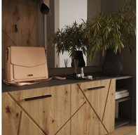 Vicco Schuhschrank Irma, Anthrazit/Artisan, 106 x 43 cm mit 2 T&uuml;ren (1-St)