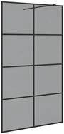 vidaXL Duschwand Walk-in Duschwand Schwarz 115 x 195 cm Geh&auml;rtetes Glas, (1...