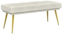 vidaXL Sitzbank Doppellagige Bank Creme 120 x 45 x 46 cm Samt (1-St)