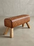 KADIMA DESIGN Sitzbank Stilvolle Echtleder-Sitzm&ouml;bel aus massivem Mango Holz